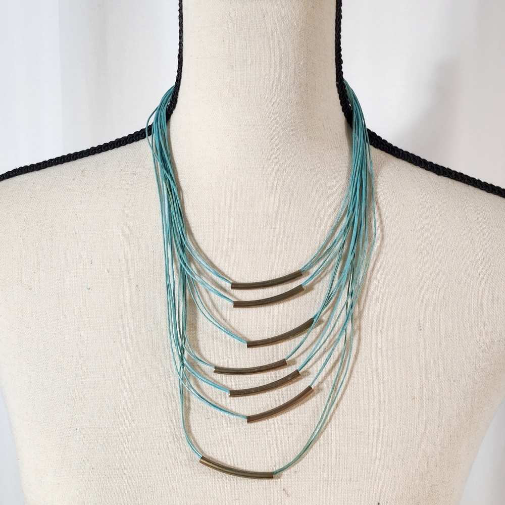 Aqua Thread Necklace